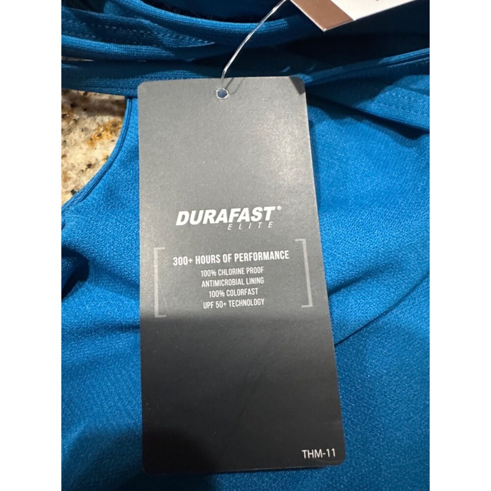 TYR Oceanid Durafast Elite Trinityfit 1 Piece Swimsuit Light Blue Aqua 38 XL NWT - Picture 12 of 12